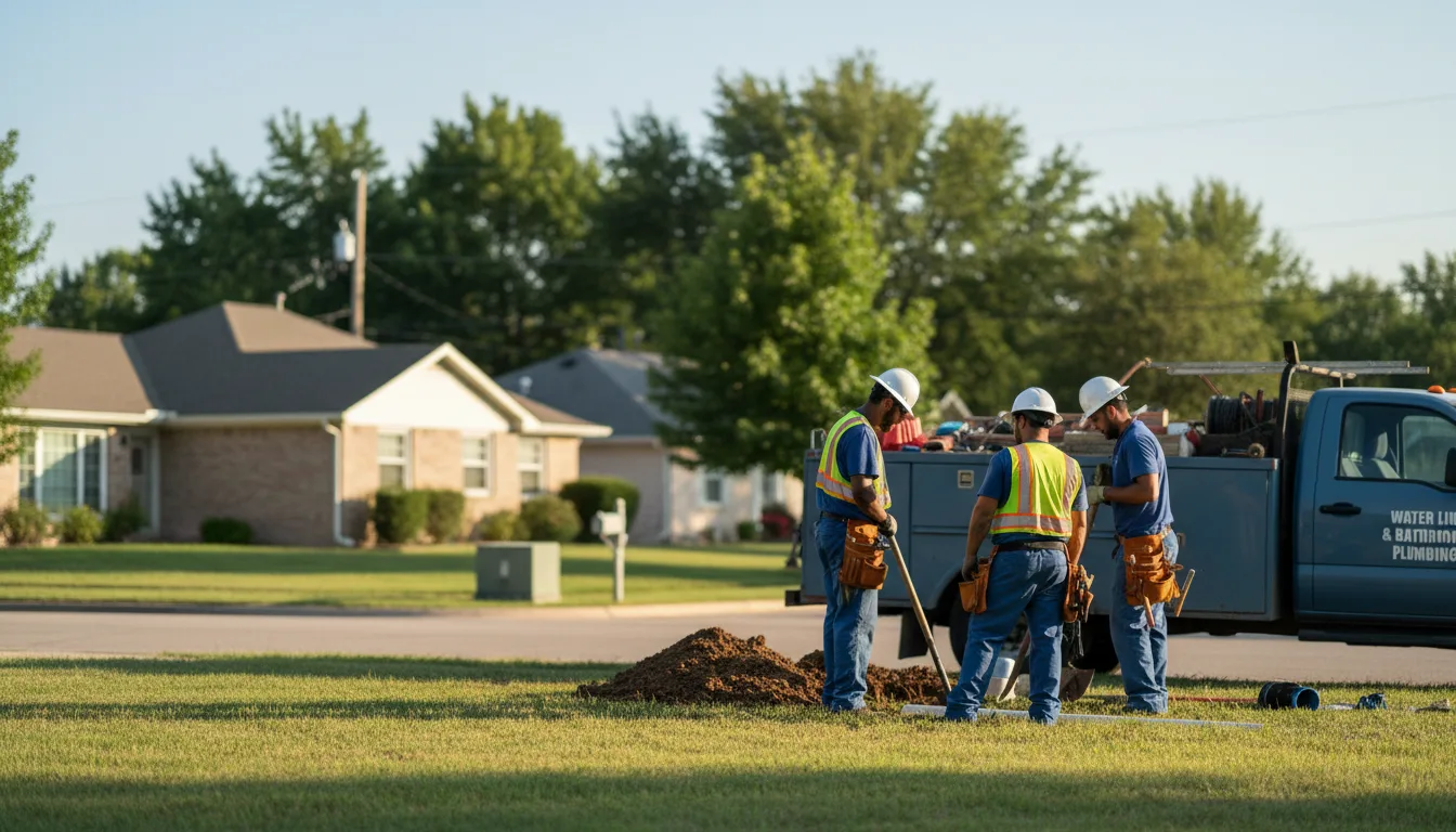 Residential water line and bathroom plumbing service in Belmore, OH